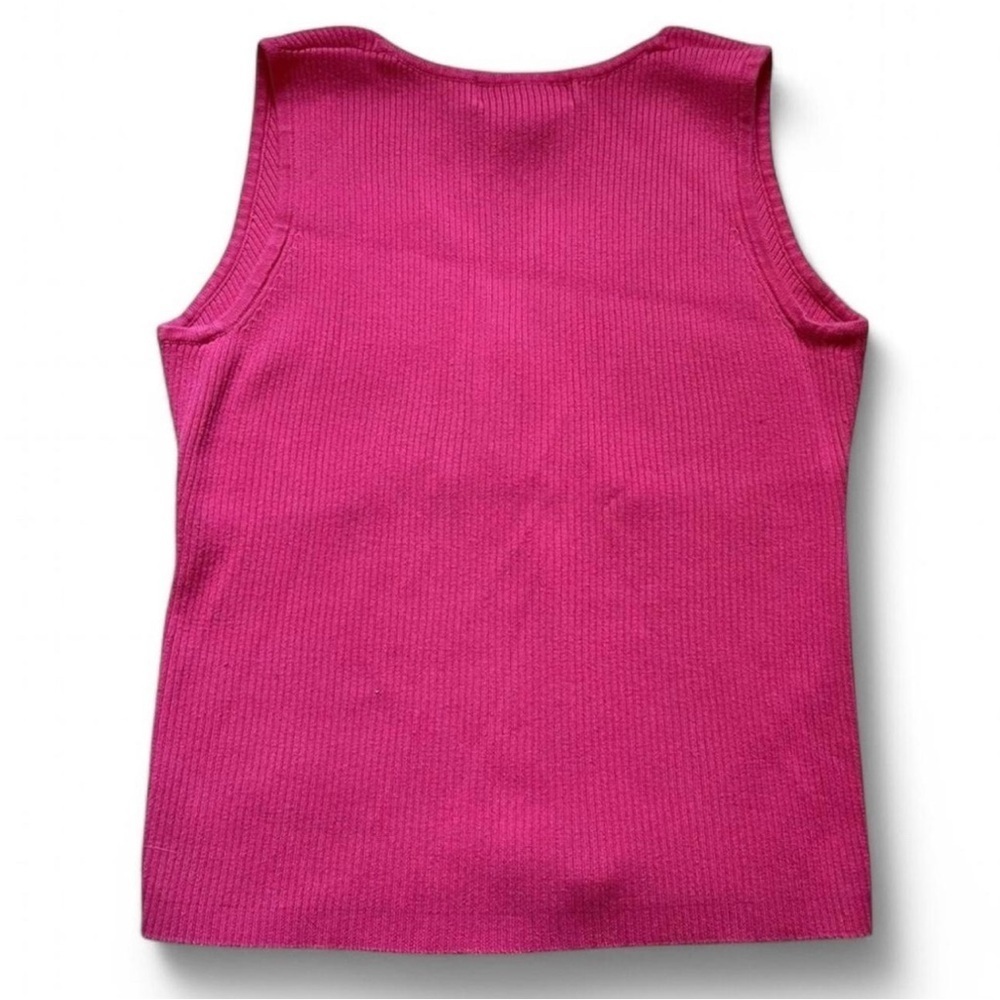 Vintage y2k No Boundaries Women's Medium Rib Knit Tank Top Pink Barbiecore - Picture 4 of 5